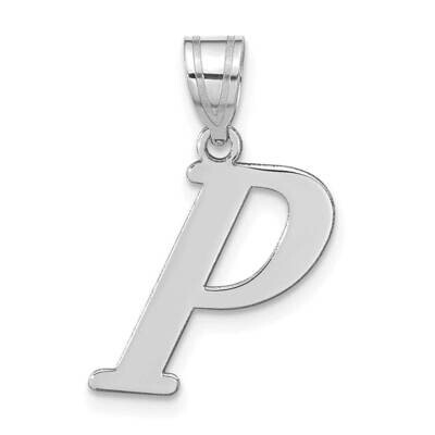 Letter P Initial Pendant 14k White Gold Polished YC1440WP, MPN: YC1440WP, 196904081983