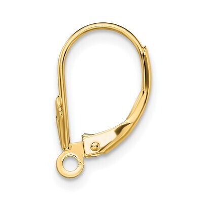 Fancy Leverback with Split Ring Earring Component 14k Yellow Gold YG798, MPN: YG798,