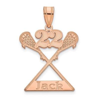 Personalized Lacrosse Pendant 14k Rose Gold XNA1292R, MPN: XNA1292R,