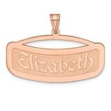 Curved Name Plate Pendant 14k Rose Gold XNA87R, MPN: XNA87R,