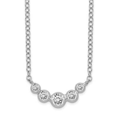 Necklace Sterling Silver CZ Diamond QG5128-17.5, MPN: QG5128-17.5, 886774096865