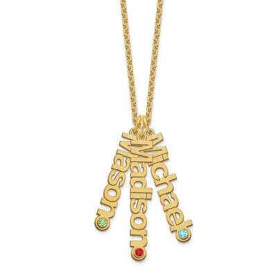 3 Pendant Name Necklace with Birthstones 14k Gold Satin XNA1091Y, MPN: XNA1091Y, 191101992018