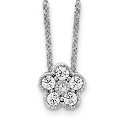 Diamond Vs/Si D E F Floral Pendant Necklace 14k White Gold True Origin Lab Grown PM6345-025-WLD, MP…