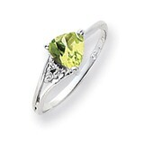 6mm Peridot Diamond Ring 14k white Gold Y4745PE/A, MPN: Y4745PE/A, 191101633225