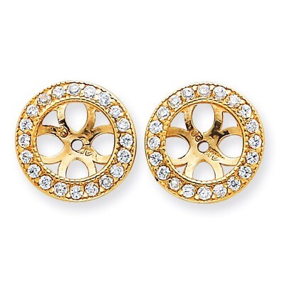 Earring Jacket 14k Gold AAA Quality Diamond XJ36AAA, MPN: XJ36AAA, 883957115399