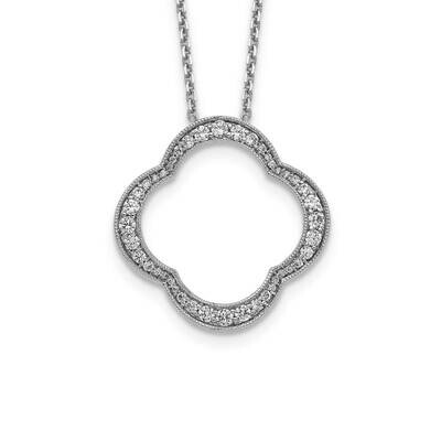 Quatrefoil Pendant with Chain 14k White Gold PM1003-066-WA, MPN: PM1003-066-WLD, 191101414640