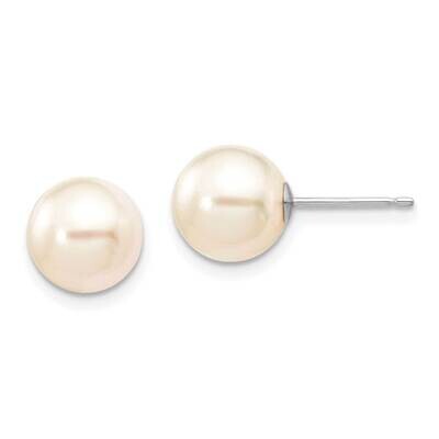 8-9mm Round White Saltwater Akoya Earrings 14k White Gold XFW302E, MPN: XFW302E, 191101800177