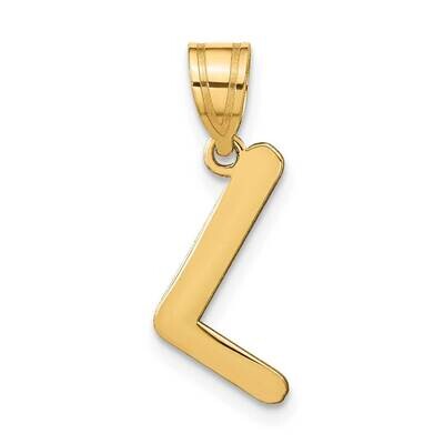 Bubble Letter L Initial Pendant 14k Gold Polished YC1441L, MPN: YC1441L, 196904086834