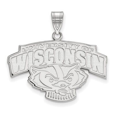 University of Wisconsin Large Pendant 14k White Gold 4W077UWI, MPN: 4W077UWI, 886774854748
