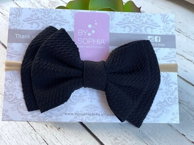 BLACK Bow baby headband Set fall Baby Nylon Headband Small Bows Baby Bows Newborn headbands Nylon H…