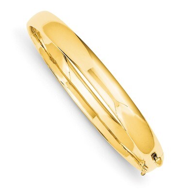 7.7mm Polished Solid Hinged Bangle Bracelet 14k Gold XB253, MPN: XB253, 886774123523