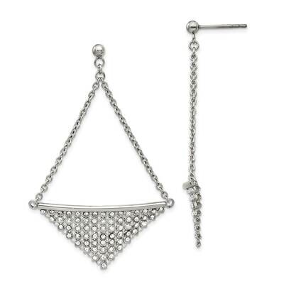 Preciosa Crystal Post Dangle Earrings Stainless Steel Polished SRE1335, MPN: SRE1335,
