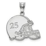 Laser Football Helmet Number And Name Pendant Sterling Silver Rhodium-plated XNA693SS, MPN: XNA693S…