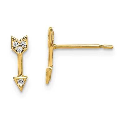 Arrow Post Earrings 14k Gold CZ Diamond GK1054 by Madi K, MPN: GK1054, 886774035529