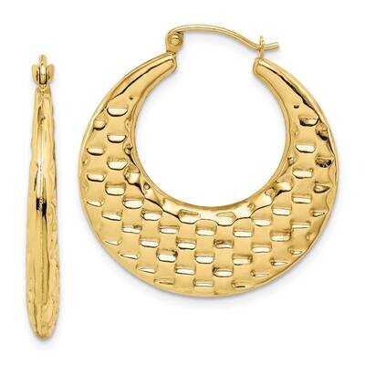 Textured Hoop Earrings 14k Gold Polished  TF1505, MPN: TF1505, 886774056135