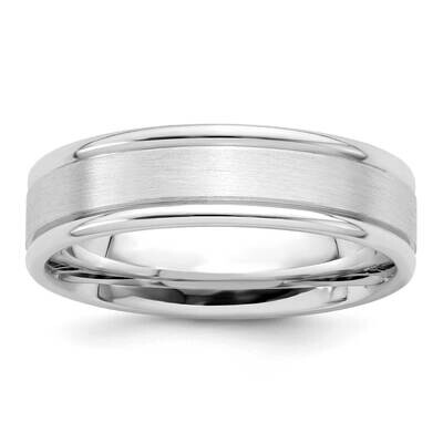 6mm Brushed Fancy Band Size 10 Sterling Silver Rhodium-plated QWB119BRH-10, MPN: QWB119BRH, 8839571…
