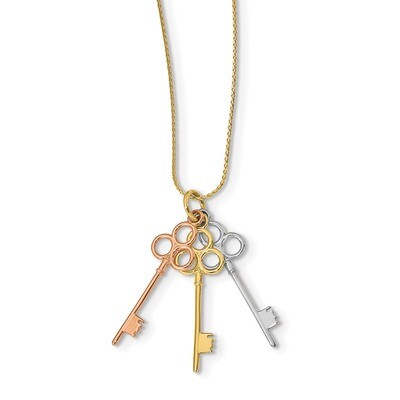 Leslie&#39;s Keys Pendant 14k Tri-Color Polished Gold HB-LF1102, MPN: LF1102, 191101979729