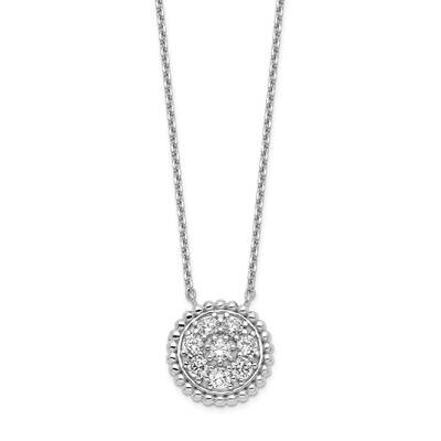 Circle Cz 18 Inch Necklace Sterling Silver QG5625-18, MPN: QG5625-18, 883957953427