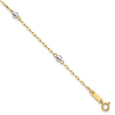 Polished Bead Bracelet 14k Two-Tone Gold SF2862-7.25, MPN: SF2862-7.25, 883957810126