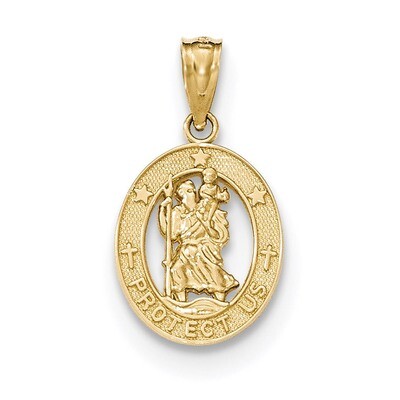 St Christopher Pendant 14k Gold Polished XR1499, MPN: XR1499, 886774582498