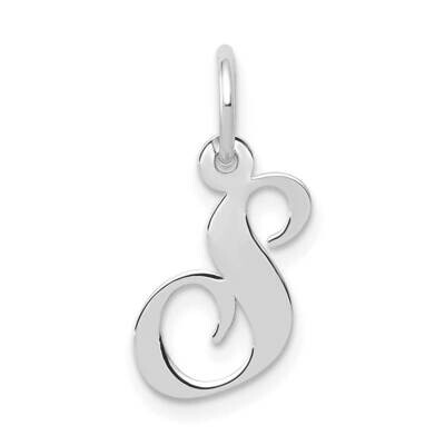 Fancy Script Initial S Charm 10k White Gold Small 10YC651S, MPN: 10YC651S,