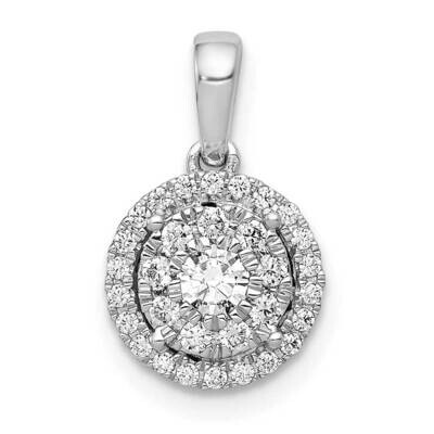 1/3Ct. Diamond Round Halo Cluster Pendant 14k White Gold PM4745-033-WA, MPN: PM4745-033-WA, 8839572…