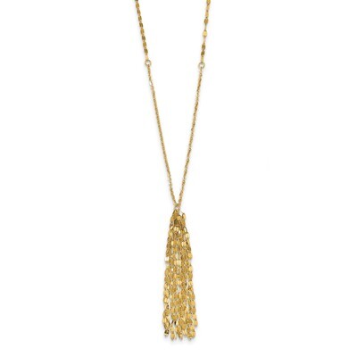 Leslie&#39;s Fancy with 2 in drop Necklace 30 Inch 14k Gold Polished HB-LF1087-30, MPN: LF1087-30, 1911…