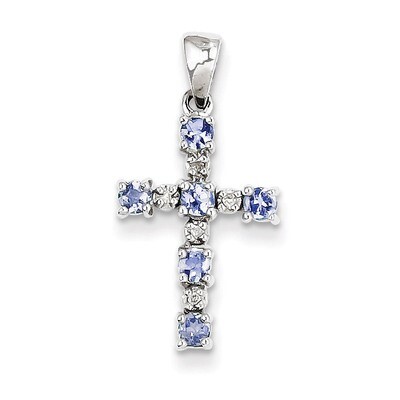 Tanzanite &amp; Diamond Pendant Sterling Silver QDX949, MPN: QDX949, 883957519500