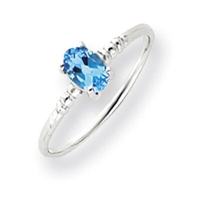 6x4mm Oval Blue Topaz ring 14k White Gold Y4667BT, MPN: Y4667BT, 883957711263