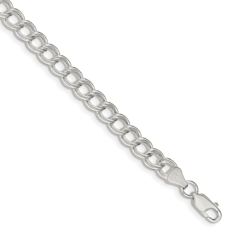 Double Link Charm Bracelet 6 Inch Sterling Silver QCH100-6, MPN: QCH100-6, 886774116099