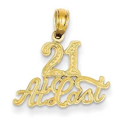 21 At Last Pendant 14k Gold D3920, MPN: D3920, 637218036301