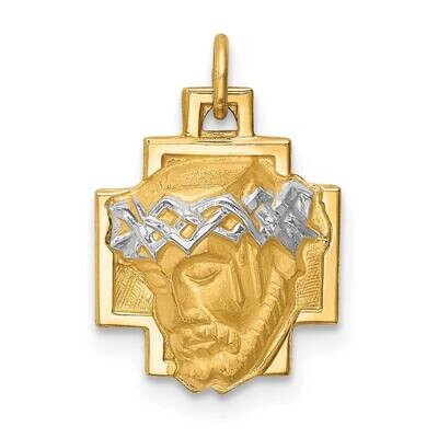 Small Jesus Cross Medal 14k Hollow Polished Satin XR1734, MPN: XR1734, 883957844794