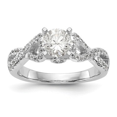 Peg Set Diamond Semi-mount Infinity Engagement Ring 14k White Gold RM2564E-039-WAA, MPN: RM2564E-03…