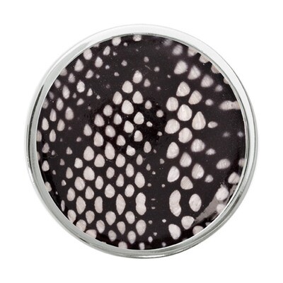 Nikki Lissoni Black/White Snake Print Silver-Plated 33mm Coin C1218SM, MPN: C1218SM, 8718627465486