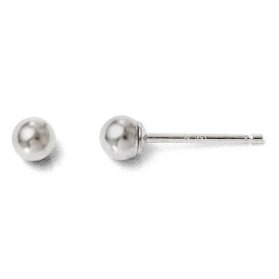 Leslie&#39;s Polished 3mm Ball Post Earrings - 14k White Gold HB-20Z, MPN: 20Z, 886774569178