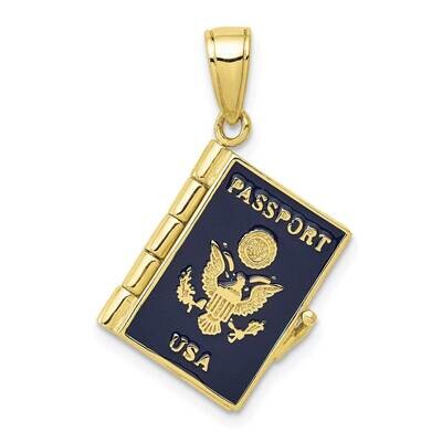 Enamel 3-D Passport Pendant 10k Gold 10YC819, MPN: 10YC819,