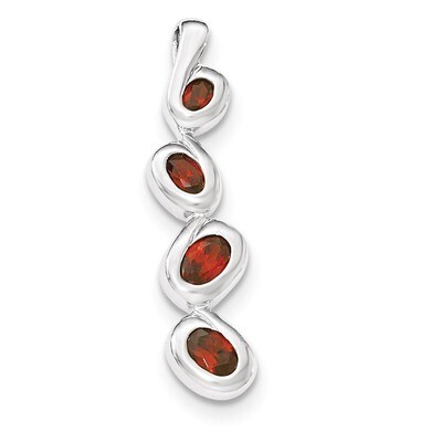 Red CZ Pendant Sterling Silver QP4177