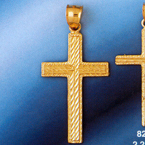 Dazzlers Jewelry Cross Pendant Necklace Charm Bracelet in Yellow, White or Rose Gold 8224, MPN: DZ-…