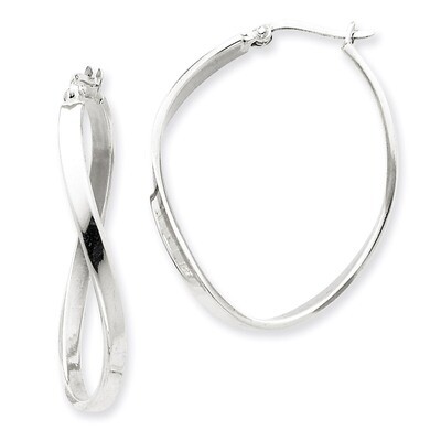 Oval Hoop Earrings Sterling Silver QE3761, MPN: QE3761, 883957927831