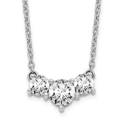 Si1/Si2, G H I, 3 Stone Necklace 14k White Gold Lab Grown Diamond PM7983-075-WLG, MPN: PM7983-075-W…