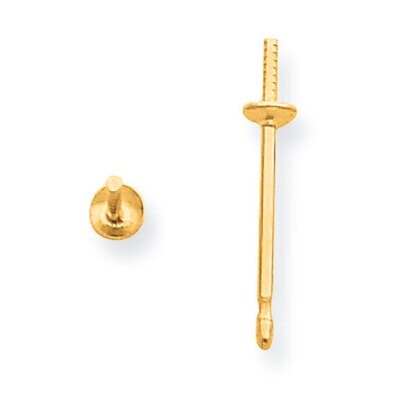2.25mm Pearl Cup Earring Post Mounting 14k Yellow Gold YG2652, MPN: YG2652,
