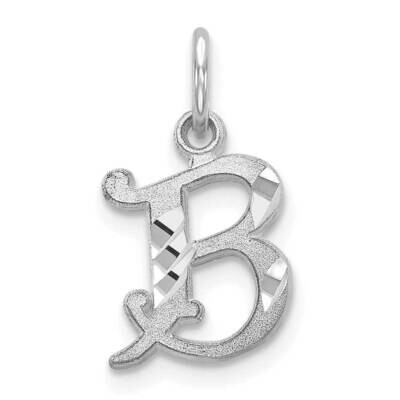 Diamond-Cut Initial B Charm 10k White Gold 10WCH139-B, MPN: 10WCH139-B,