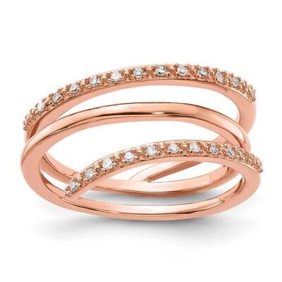 Sterling Silver Rose Tone Diamond Wrap Ring RLD3902-SSS33-7
