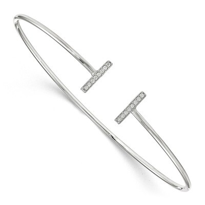 Diamond Bar Bangle 14k White Gold XB313WA, MPN: XB313WA, 886774759579