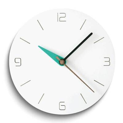 White with Green Accent Hand Wall Clock GM25201, MPN: GM25201, 788089156992