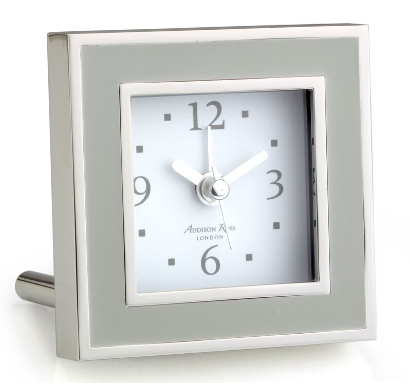 Addison Ross Chiffon & Silver Square Silent Alarm Clock 3 x 3 Inch Silver-plated FR1014