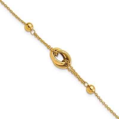 Bead and Link with .75 In Extender Bracelet 14k Gold Polished SF2851-7, MPN: SF2851-7, 883957811154