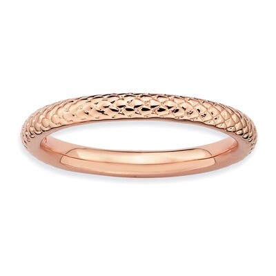 Pink-plated Cable Ring Sterling Silver QSK204-10, MPN: QSK204-10, 883957136714