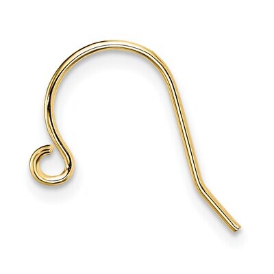 .020 inch Wire Shepherd Hook Component 14k Yellow Gold YG2749, MPN: YG2749,