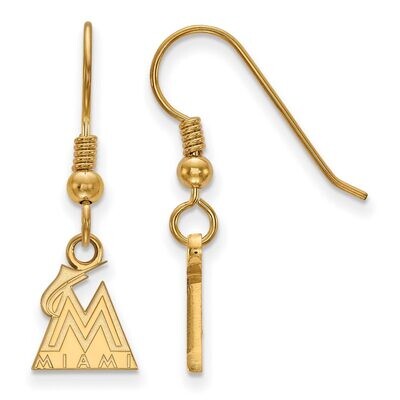 Miami Marlins x-Small Dangle Earring Wire Gold-plated Silver GP005MIN, MPN: GP005MIN, 886774900896